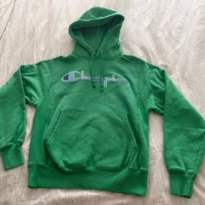 Champion Green Reverse Weave Fleece Hoodie